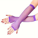 pilelistore 80’ler 90’lar Retro Mor File Parmaksız Eldiven 26 cm