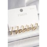 pilelistore 925 Ayar Gümüş Çivi Pirinç Gold Renk Üçgen Model Kadın Küpe Seti - TJ-BKP10415