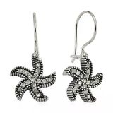 Pilelistore 925 Ayar Gümüş Deniz Yıldızı Sallantılı Küpe