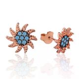 Pilelistore 925 Ayar Gümüş Güneş Çivili Küpe