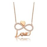 pilelistore 925 Ayar Gümüş Kalpli Sonsuzluk Love Kadın Gümüş Kolye