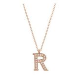 pilelistore 925 Ayar Gümüş Rose R Harfi Kadın Gümüş Kolye