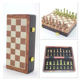 Pilelistore Ahşap Kutulu Metal Taşlı Hazneli Satranç Takımı