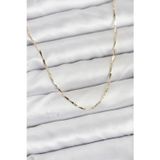 pilelistore CM 14K Gold Renk İnce Kesim Çubuk Model Zincir Kadın Kolye - TJ-BKO10919