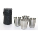 Pilelistore Deri Kılıflı 4'lü Shot Bardak Seti