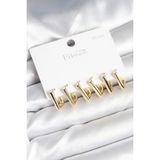 pilelistore Gold Renk Kare Model Pirinç 925 Ayar Gümüş Çivili Kadın Küpe Seti - TJ-BKP11274