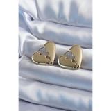 pilelistore Gold Renk Kırık Kalp Model Pirinç Kadın Küpe - TJ-BKP8084