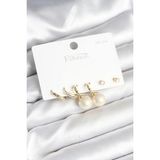 pilelistore Gold Renk Pirinç 925 Ayar Gümüş Çivili Kadın Küpe Seti - TJ-BKP11269