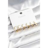 pilelistore Gold Renk Pirinç Kare Halka Model 925 Ayar Gümüş Çivili Kadın Küpe Seti - TJ-BKP11266