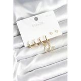 pilelistore Gold Renk Pirinç Kelebek Model 925 Ayar Gümüş Çivili Kadın Küpe Seti - TJ-BKP11273
