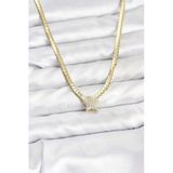 Pilelistore Gold Renk Pirinç Yıldız Zirkon Taşlı Kadın Kolye - Tj-Bko10793