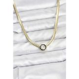 pilelistore Gold Renk Pirinç Zirkon Taşlı Kadın Kolye - TJ-BKO10792