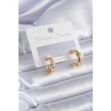 pilelistore Gold Renk Zirkon Taş Detay Halka Model Pirinç Kadın Küpe - TJ-BKP7855