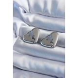 pilelistore Gümüş Renk Kırık Kalp Model Pirinç Kadın Küpe - TJ-BKP8083