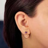 Pilelistore Gümüş Rose Kalp Çivili Kadın Küpe