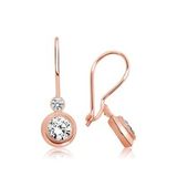 Pilelistore Gümüş Rose Sallantılı Tek Taş Küpe