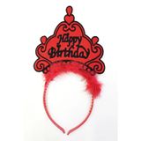 pilelistore Happy Birthday Neon Kırmızı Renk Doğum Günü Tacı 24x15 cm