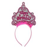pilelistore Happy Birthday Neon Pembe Renk Doğum Günü Tacı 24x15 cm