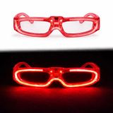 pilelistore Kırmızı LED Işıklı Parti Gözlüğü 3 Modlu – Glow & Gece Eğlence Gözlüğü