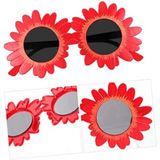 Pilelistore Kırmızı Renk Papatya Şekilli Parti Gözlüğü 18X10 cm