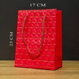 pilelistore Küçük Boy Kırmızı Gold Renkli Karton Çanta