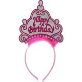 pilelistore Parti Happy Birthday Neon Pembe Renk Doğum Günü Tacı 24x15 cm