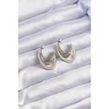 pilelistore Pirinç Gold Gümüş Renkli Düz Plaka Halka Küpe - TJ-BKP9229