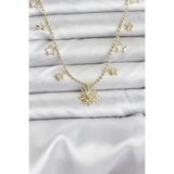 pilelistore Pirinç Gold Renk Güneş Model Kadın Kolye - TJ-BKO10645