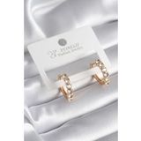 pilelistore Pirinç Gold Renk Zirkon Taşlı Halka Model Kadın Küpe - TJ-BKP8340