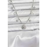 pilelistore Pirinç Gümüş Renk Güneş Model Kadın Kolye - TJ-BKO10655