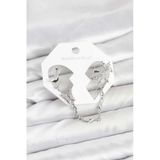 Pilelistore Pirinç Gümüş Renk Kelebek Model Zincir Bağlantılı Ear Cuff Küpe Seti - Tj-Bkp11535