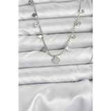 pilelistore Pirinç Gümüş Renk Yonca Model Kadın Kolye - TJ-BKO10651