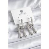 pilelistore Pirinç Gümüş Renk Zirkon Taşlı Tiffany Model VIP Seri Kadın Küpe - TJ-BKP8335