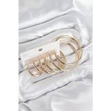 pilelistore Pirinç Halka Model Gold Renk Kadın Set Küpe - TJ-BKP11053
