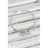 Pilelistore Pirinç Zirkon Taşlı Kelebek Ve Yıldız Model Gümüş Renk Charm Bileklik - Tj-Bb7345