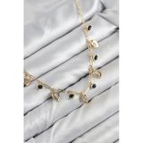 Pilelistore Pirinç Zirkon Taşlı Sallantılı Damla Model Gold Renk Kadın Kolye - Tj-Bko10494