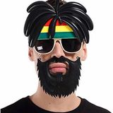 pilelistore Rasta Peruklu Rasta Sakallı Bıyıklı Parti Gözlüğü 27x18 cm