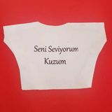 pilelistore Seni Seviyorum Kuzum Yazılı Oyuncak Peluş Tişörtü