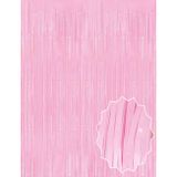pilelistore Soft Pembe Püsküllü Kapı Perdesi - Parti, Baby Shower, Cinsiyet Partisi 1x2 m