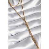 pilelistore TJ-BKO8286 316L Çelik Gold Renk Tüp Zincir Asansör Model Kadın Kolye