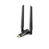 pilelistore Usb Wıfı Adaptor 2.4Ghz&5Ghz Aıc8832Bu Ax1800 Wifi6 1200Mbps Siyah UAX06