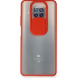 pilelistore Xiaomi Mi 10T Lite Palm Buzlu Kamera Sürgülü Silikon Kırmızı Kılıf