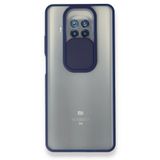 pilelistore Xiaomi Mi 10T Lite Palm Buzlu Kamera Sürgülü Silikon Lacivert Kılıf
