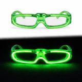 pilelistore Yeşil LED Işıklı Parti Gözlüğü 3 Modlu – Glow & Gece Eğlence Gözlüğü