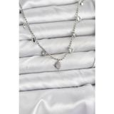 pilelistore Zirkon Taşlı Kutup Yıldızı Model Pirinç Gümüş Renk Kadın Kolye - TJ-BKO10658
