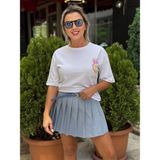 Pilili Şortlu Etek - Bebe Mavisi