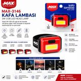 Pilli 3W Cob Led Kafa Lambası Fener 3-Kademe Işık Ayarı- Flaşör 4.5V 120Lümen (5224)