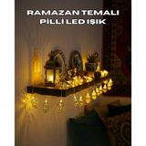 Pilli Altın Fenerli Ramazan Işıkları Dekoratif LED Zincir