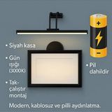 Pilli Antrasit Siyah Flüt LED Aplik Duvar Tablo ve Ayna Üstü LED Aydınlatma