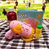 Pilli Baloncuk Köpük Tabancası Pembe Duck 500ML Solisyon Ile Birlikte